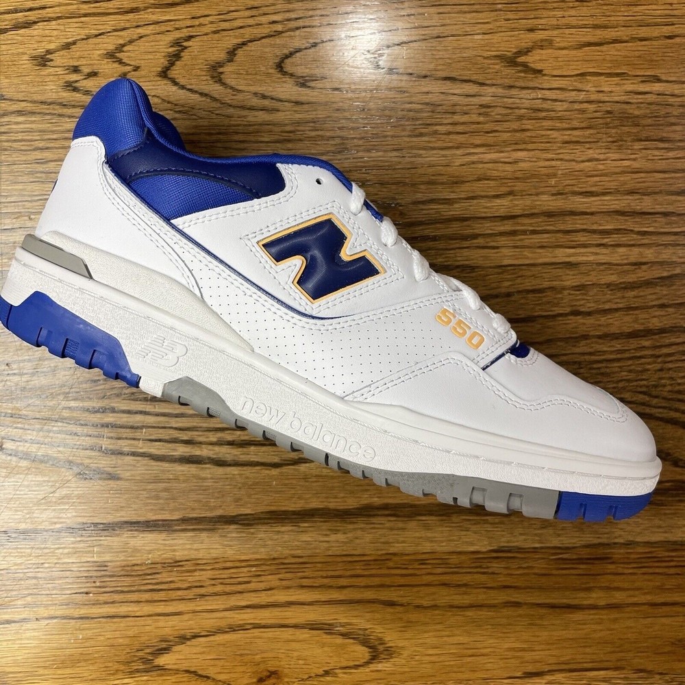 New Balance 550 Lakers White Blue Gold Men's Size 12 13 Leather Shoes Brand New - Picture 1 of 8